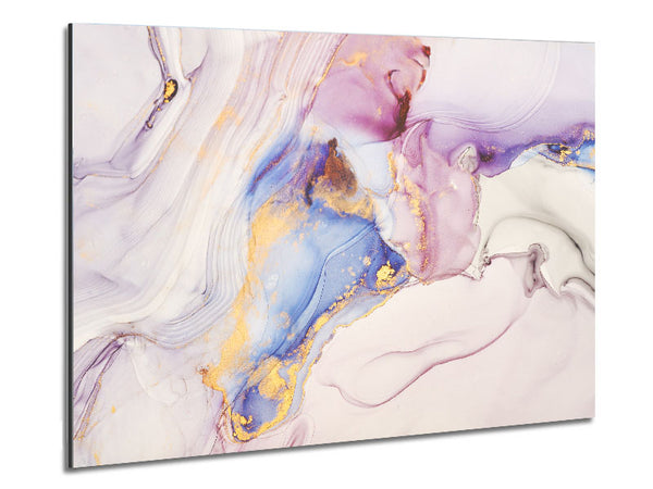 Lilac And Blue Marble Pattern Metal Print