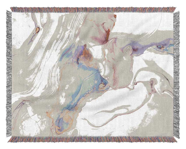 Lilac And Blue Marble Pattern Woven Blanket