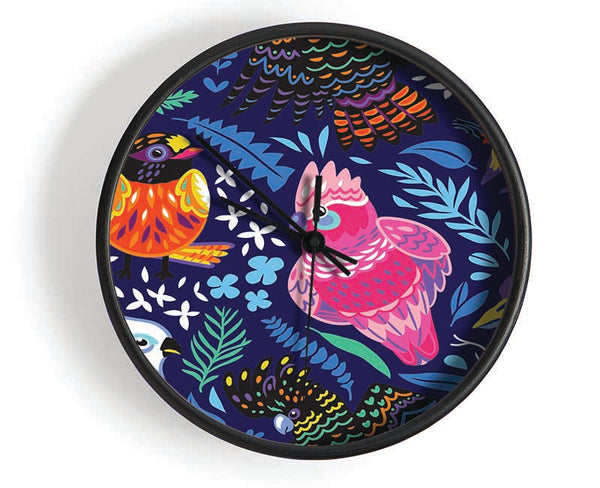 Cartoon Paradise Birds Clock - Wallart-Direct UK