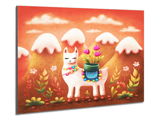 Llama In The Hilltop Metal Print
