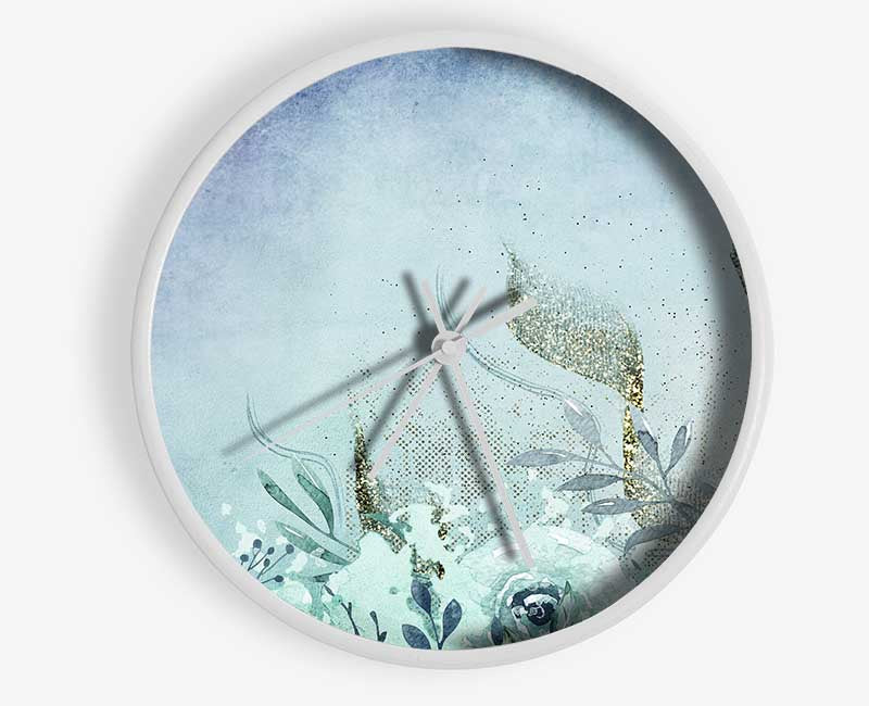 Leaves In The Frost Clock - Wallart-Direct UK