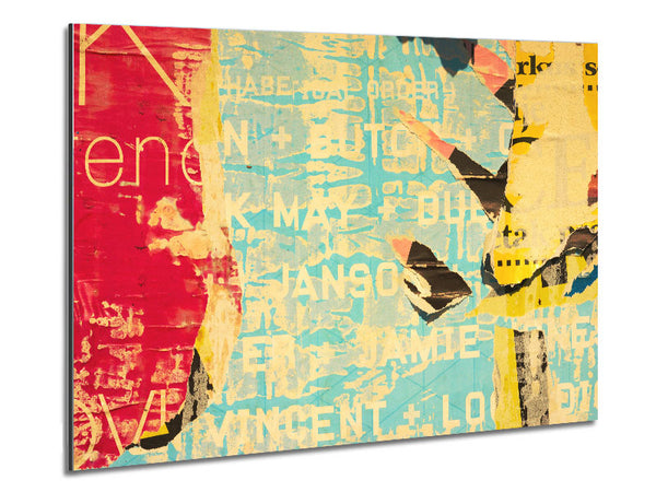 Abstract Textured Text Metal Print