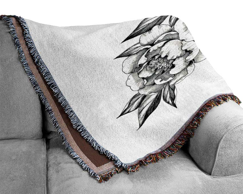 Snake Round The Flowers Woven Blanket