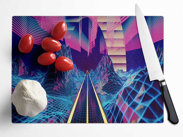 Road To The Future Glass Chopping Board