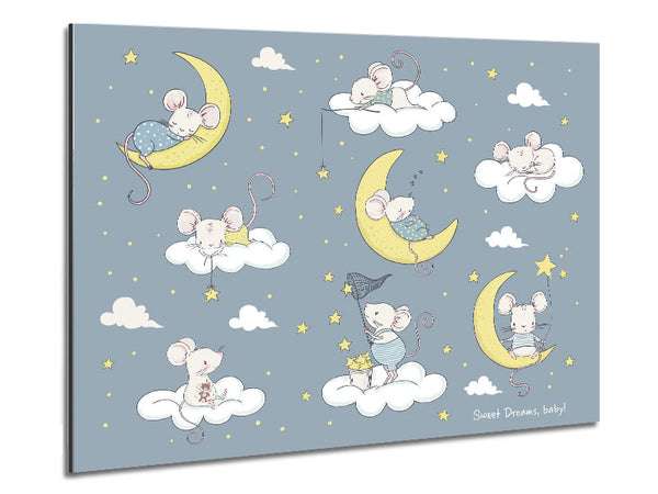 Three Moon Mice Metal Print