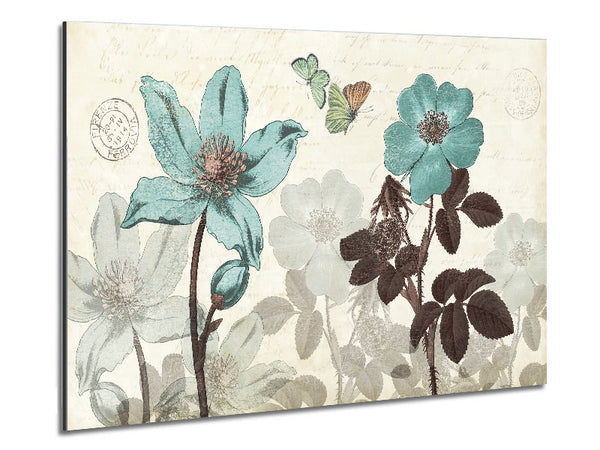 Blue Flower Stand Tall Metal Print