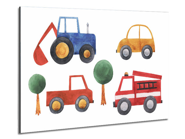 Childrens Vehicle Collection Metal Print