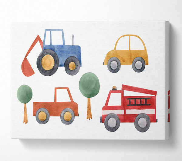  A Canvas Print of Childrens Vehicle Collection Canvas Art