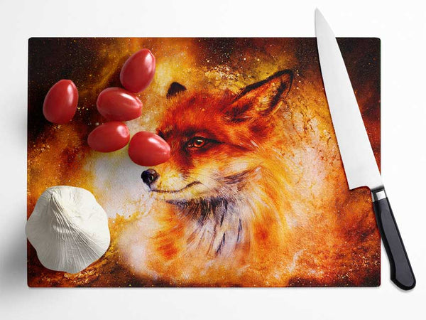 Fox Head Fire Glass Chopping Board