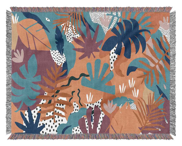 Stunning Summer Leaves Woven Blanket