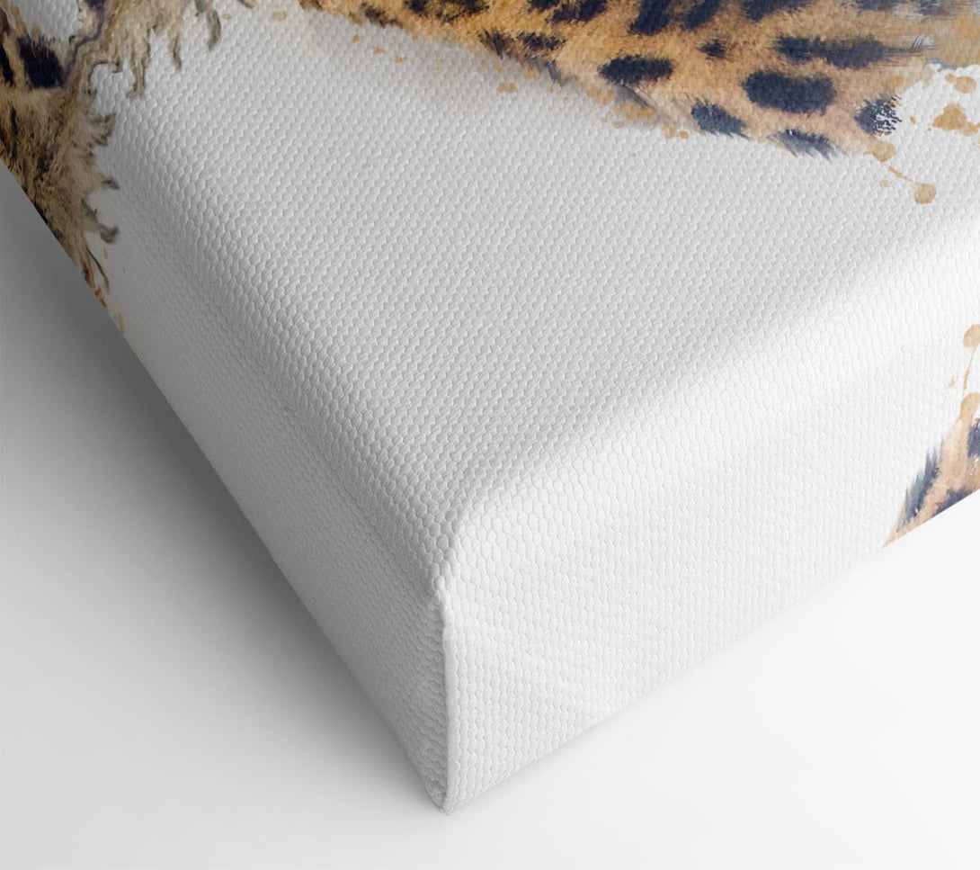  A Canvas Print of Watercolor Splash Leopard Canvas Wall Art