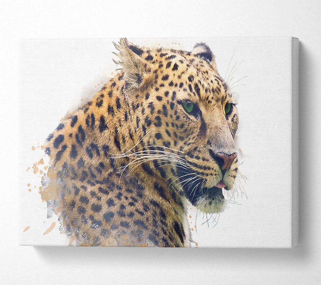  A Canvas Print of Watercolor Splash Leopard Canvas Wall Art