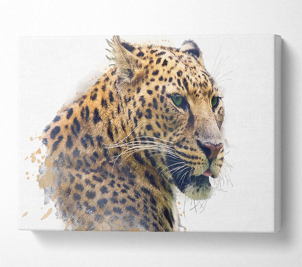  A Canvas Print of Watercolor Splash Leopard Canvas Wall Art