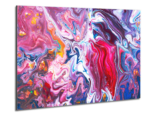Liquid Swirl Paint Purple Metal Print