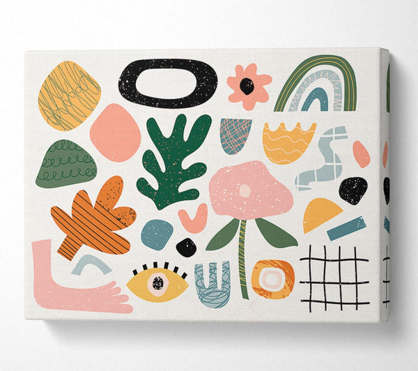  A Canvas Print of Modern Shapes And Flowers Canvas Wall Art