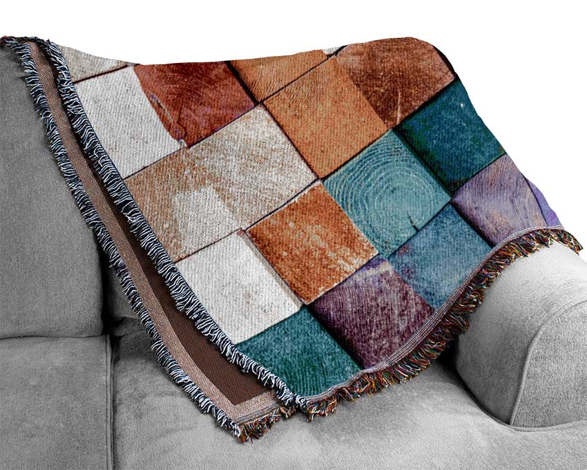 Textures Squares And Shadows Woven Blanket