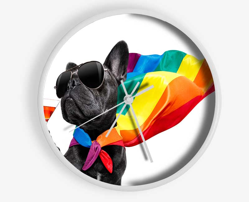 French Bulldog Pride Clock - Wallart-Direct UK