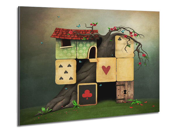 Roll The Dice House Alice In Wonderland Metal Print