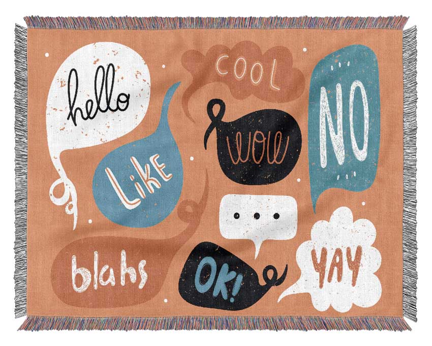 Speech Bubbles Woven Blanket
