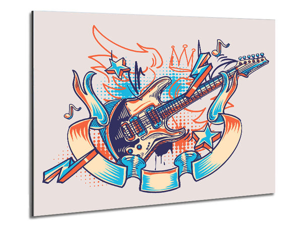 Shredding Guitar Zeros And Ones Metal Print