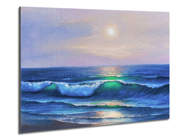The Waves At Dusk Metal Print