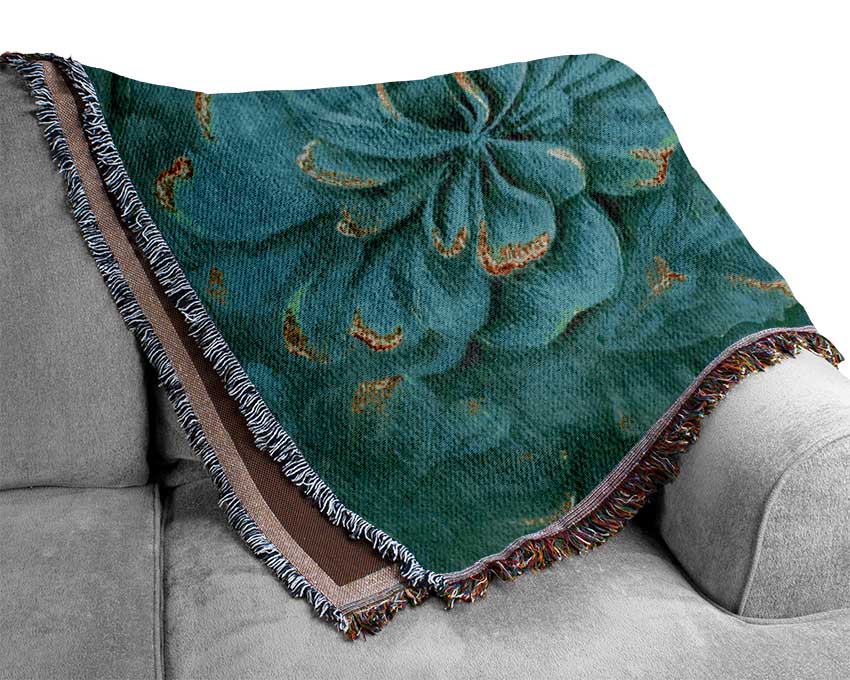 Green Leaves Above Woven Blanket