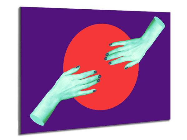 Touching The Red Circle Metal Print