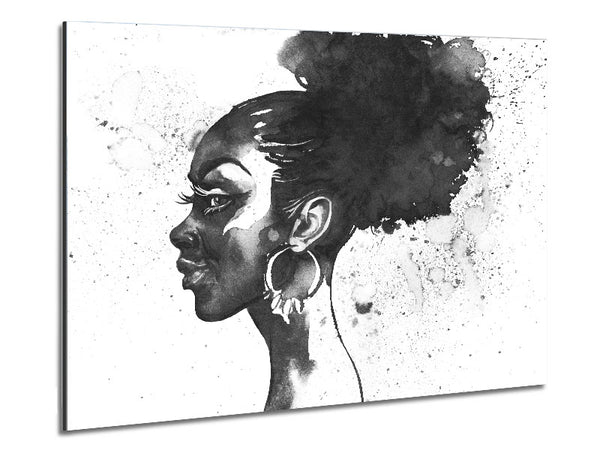 Ink Drawing Face Metal Print