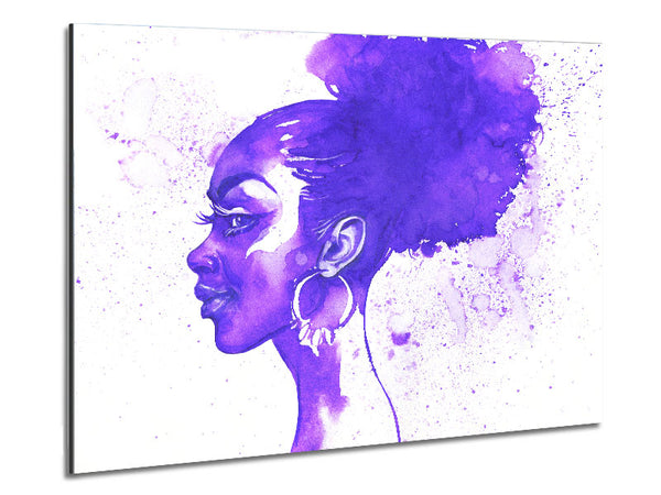 Purple Ink Drawing Face Metal Print