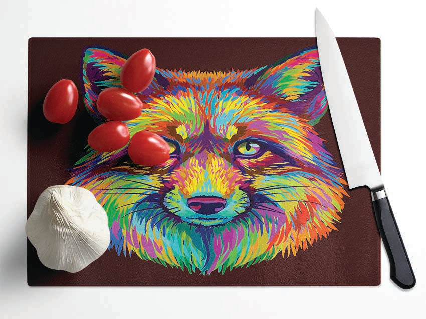 The Colourful Fox Glass Chopping Board