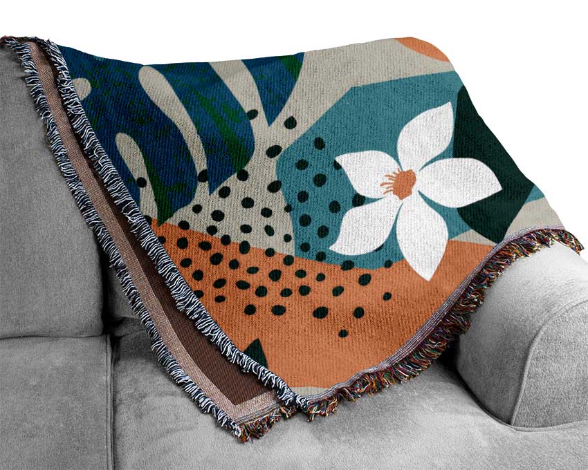 Summer Circle Flower Woven Blanket