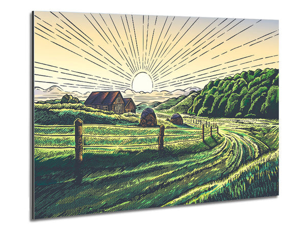 Stunning Line Sun Metal Print