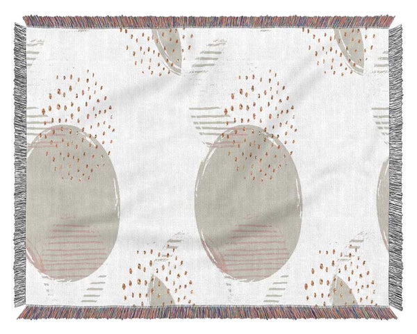 Peach Circles And Dots Woven Blanket