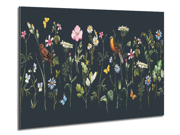 Flowers In The Dark Metal Print