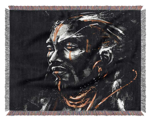 Tribal Man Preparing Woven Blanket