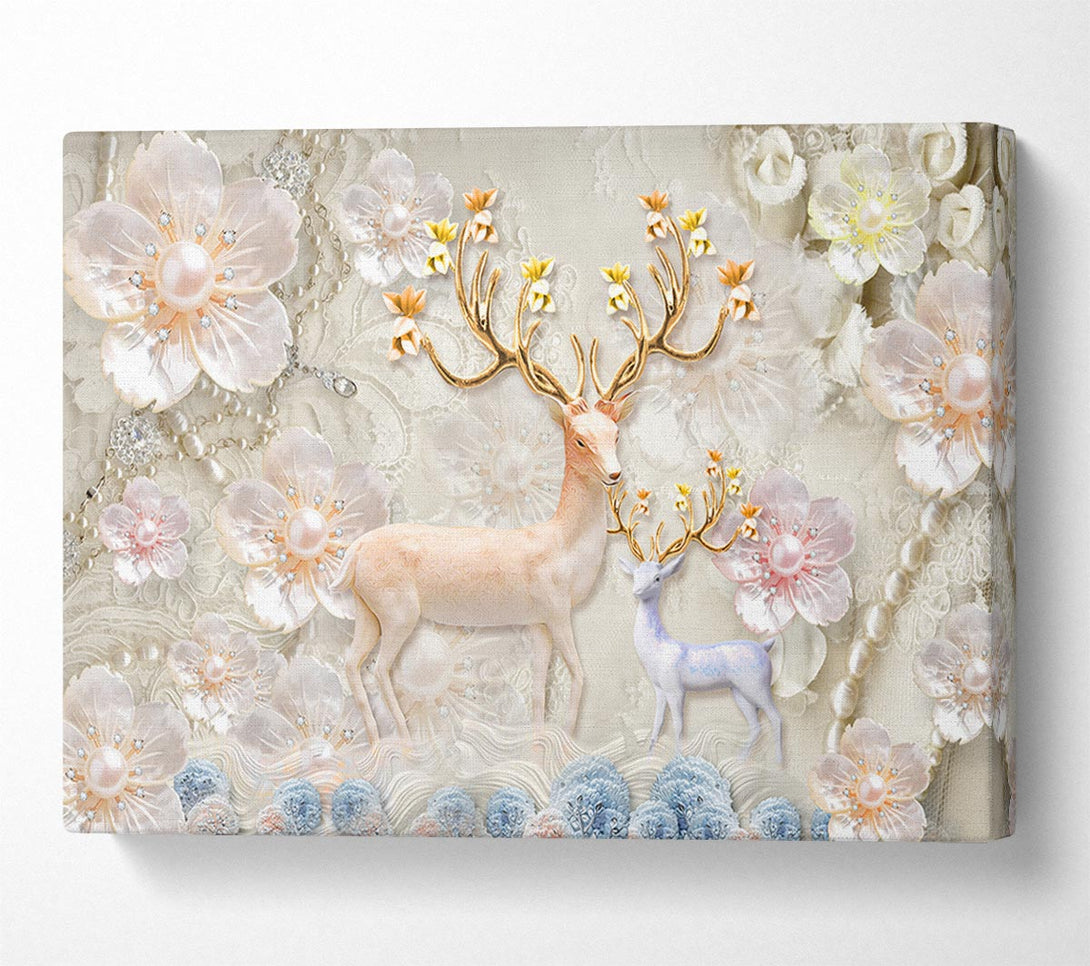  A Canvas Print of The Majestic Deer And Doe Canvas Wall Art