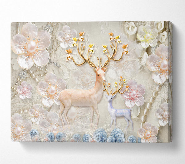  A Canvas Print of The Majestic Deer And Doe Canvas Wall Art