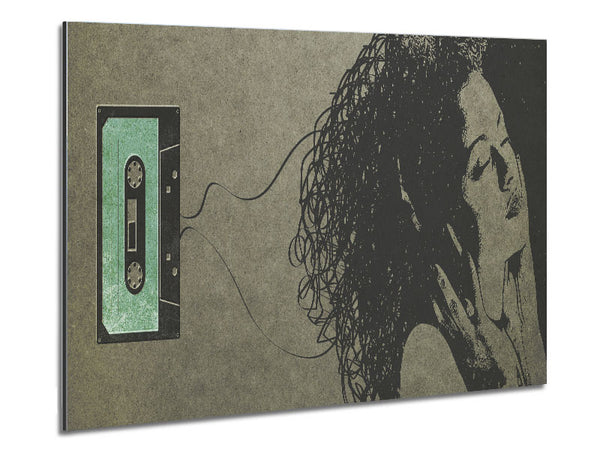 Cassette Tape Woman Metal Print