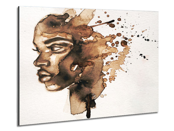 The Splatter Of Ink Portrait Metal Print