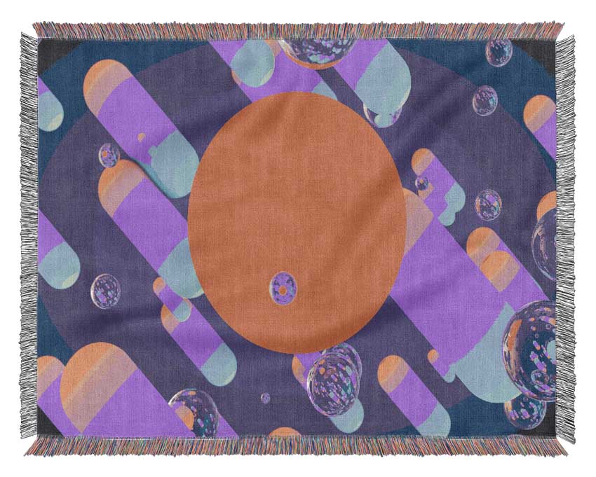 Red Orange Sun On Life Woven Blanket