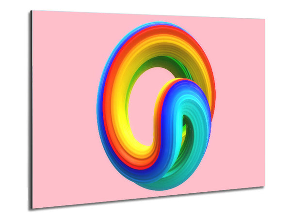 The Rainbow Swirl Paste Metal Print