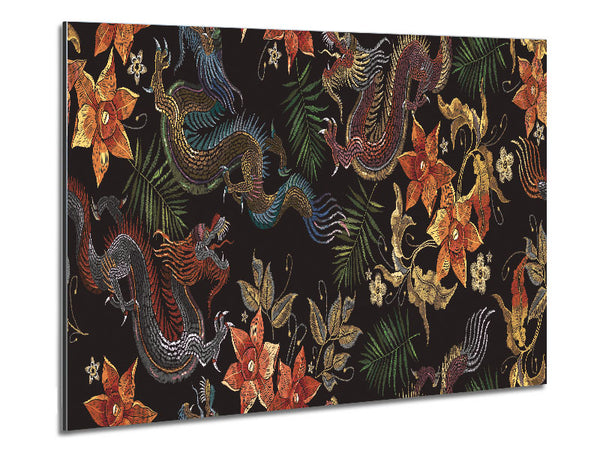 The Chinese Dragon Pattern Metal Print