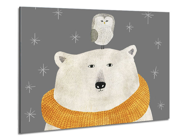 The Bear And The Owl Metal Print