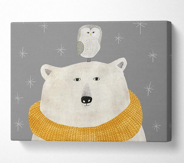  A Canvas Print of The Bear And The Owl Canvas Print