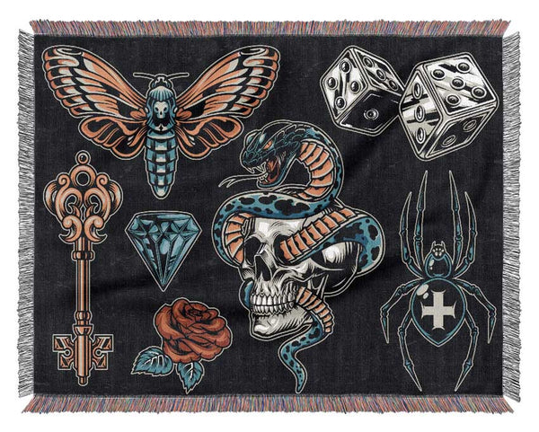 Tattoo Flash 2 Woven Blanket