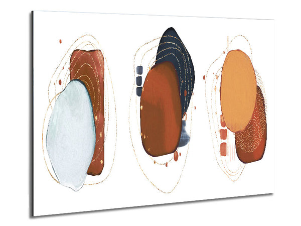 Three Art Mid Century Shapes Metal Print