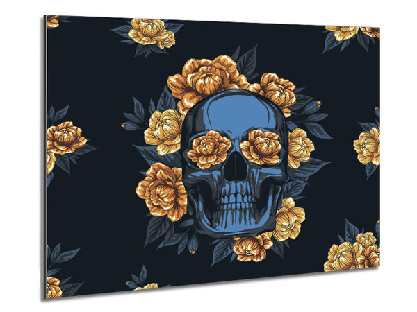 The Skull Flowers Tribute Metal Print