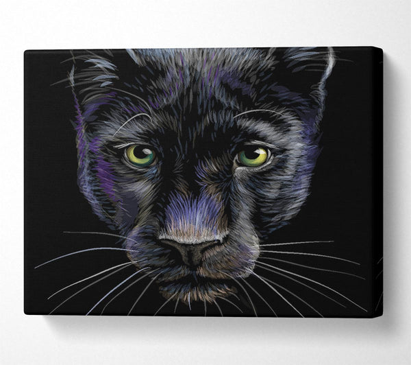  A Canvas Print of The Black Panther Face Canvas Art