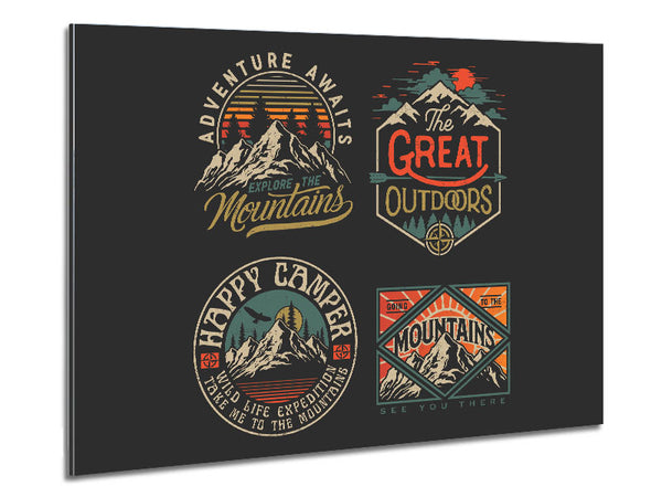 The Camping Crests Metal Print