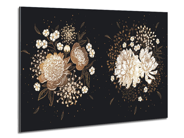Two Clusters Of Flowers Metal Print